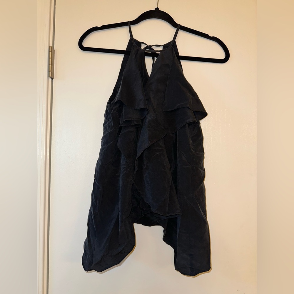 BCBG MaxAzria black ruffle top